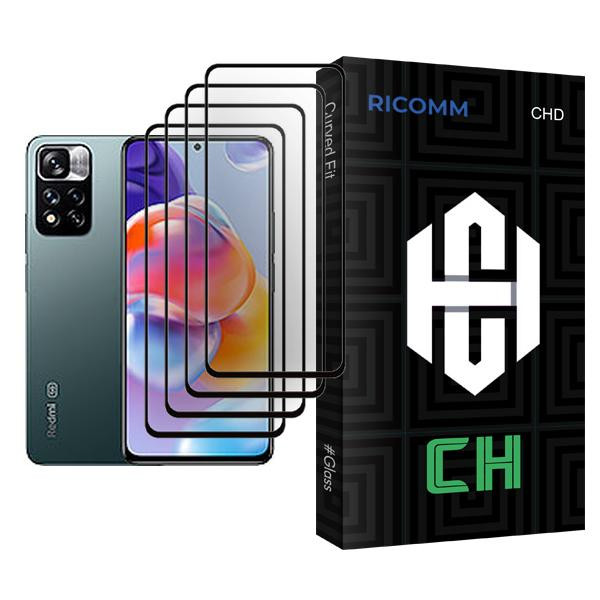 محافظ صفحه نمایش ریکام مدل CH Glass MIX004 مناسب برای گوشی موبایل شیائومی Redmi Note 11 Pro+ 5G بسته چهار عددی
