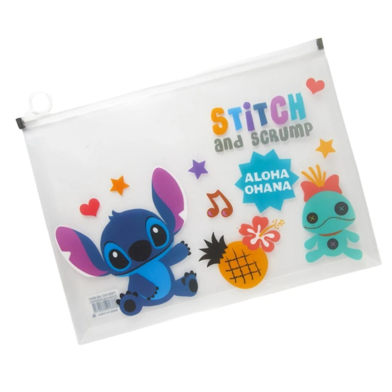 پوشه زیپ‌دار مدل استیچ و اسکرامپ سایز A4 بسته 2 عددی