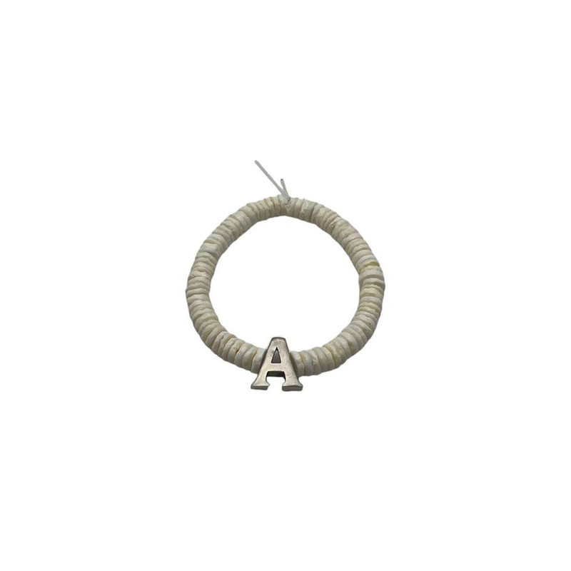 دستبند نقره زنانه مدل حرف a طرح سنگ