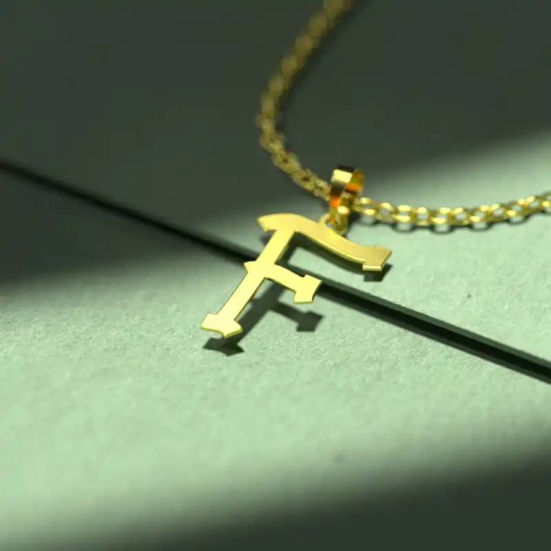 گردنبند طلا 18 عیار زنانه مدوپد مدل حرف F کد H3-1-1422