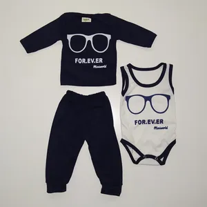 ست 3 تکه لباس نوزادی آیپک مدل عینک کد 1403