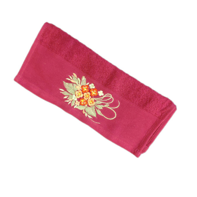 حوله دستی بهبافت آذر مدل جعبه گل رز کد 00 سایز 50x35 سانتی متر 