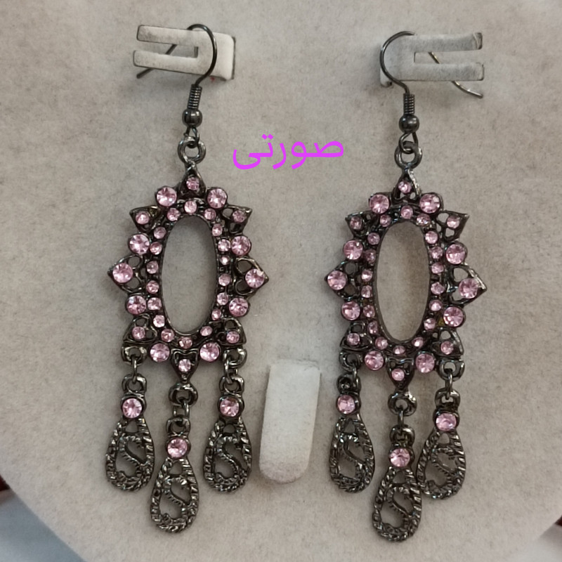 گوشواره زنانه مدل سنتی هندی نگین دار