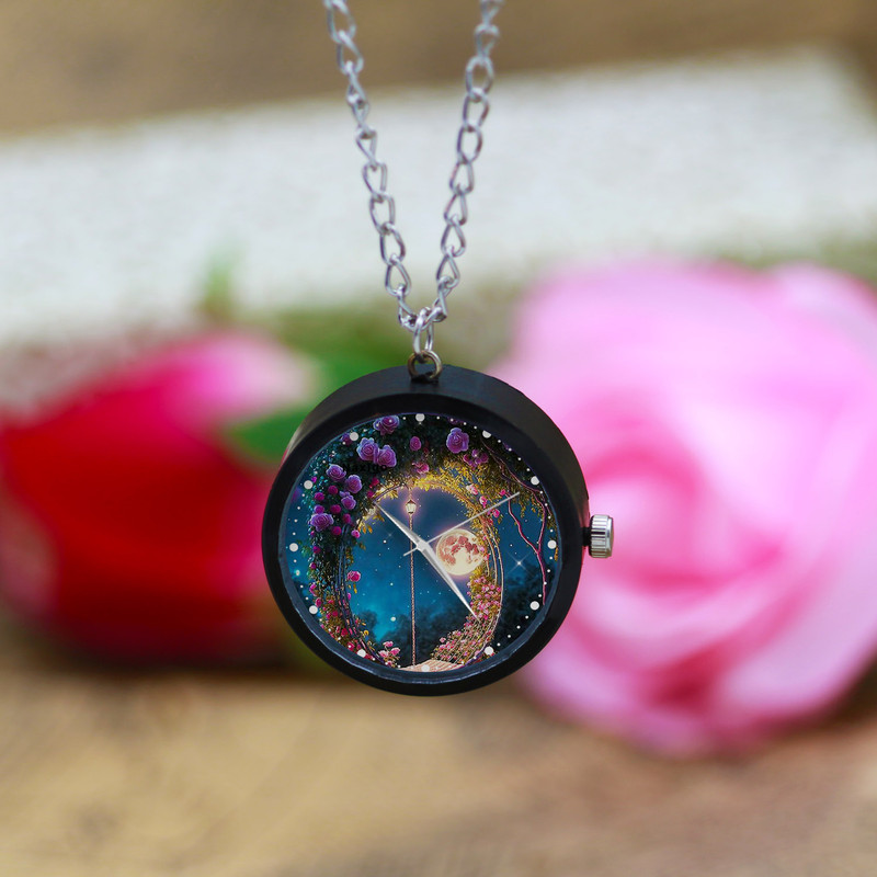 ساعت گردنبندی عقربه ای ناکسیگو مدل گل کد NF12783 ساعت گردنبندی عقربه ای ناکسیگو مدل گل کد NF12783