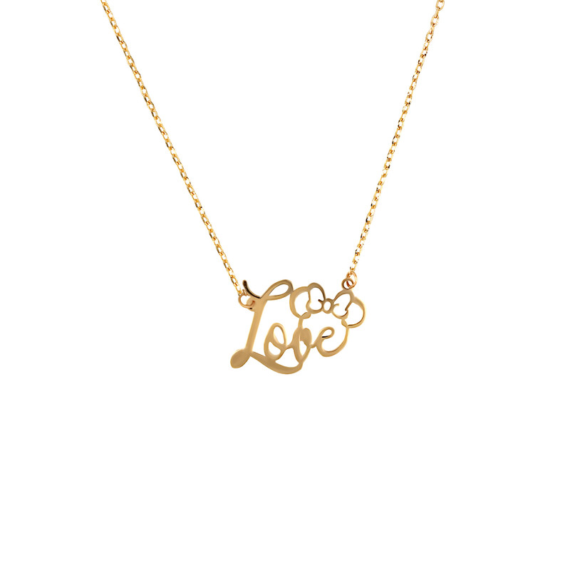 گردنبند طلا 18 عیار زنانه با طرح مینیمال طلاجات مدل لیزری لاو کد 1026