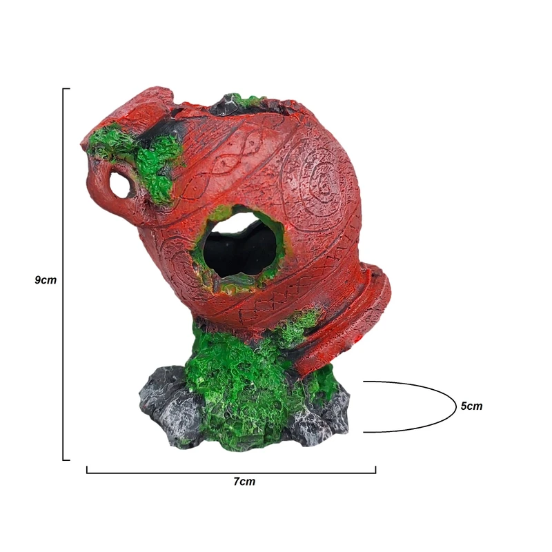 عکس شماره 9 : بشکه تزیینی آکواریوم مدل کوزه عتیقه شکسته کد f021