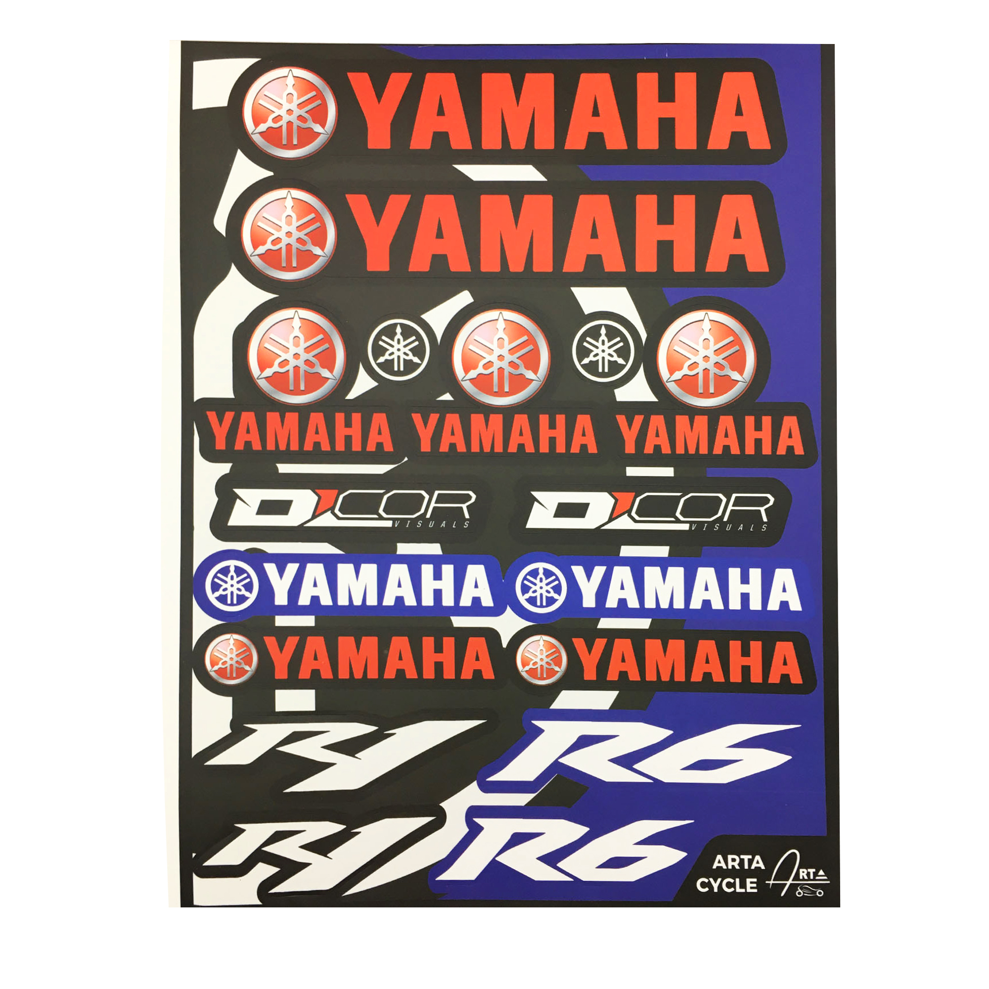 برچسب بدنه موتورسیکلت مدل YMA-R6