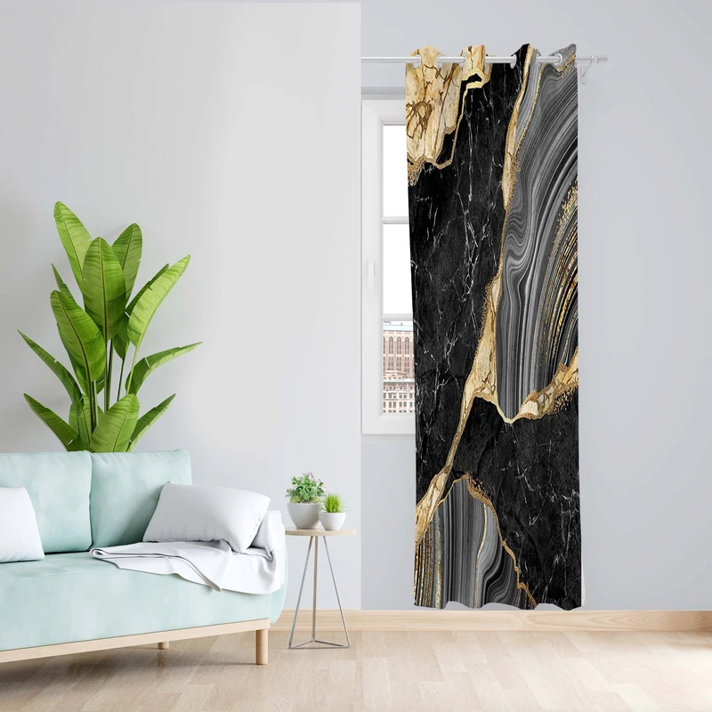 پرده طرح سنگی مدل مخمل پانچی کد 5584 z سایز 140x200 سانتی متر