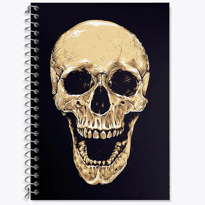 دفتر زبان 50 برگ خندالو مدل سه خط طرح اسکلت Skleton کد 1185