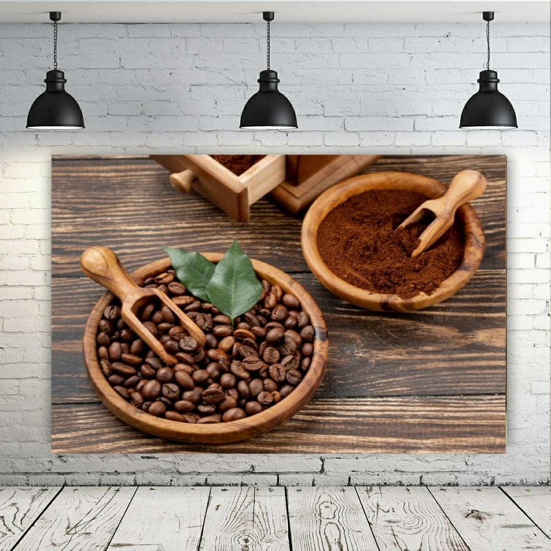 پوستر پارچه ای طرح قهوه و پیمانه قهوه مدل SDP1013