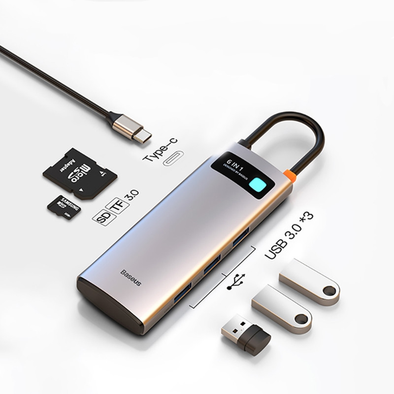 هاب 6 پورت USB-C بیسوس مدل WKWG030213