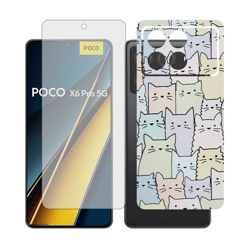 محافظ صفحه نمایش شفاف گلس مدل Together مناسب برای گوشی موبایل شیائومی Poco X6 Pro به همراه برچسب پوششی پشت گوشی 