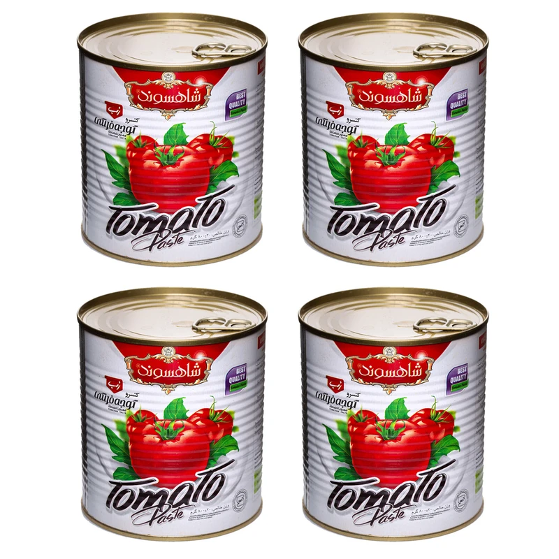 رب گوجه فرنگی شاهسوند - 800 گرم بسته 4 عددی