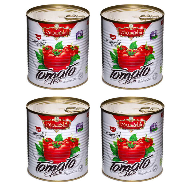رب گوجه فرنگی شاهسوند - 800 گرم بسته 4 عددی