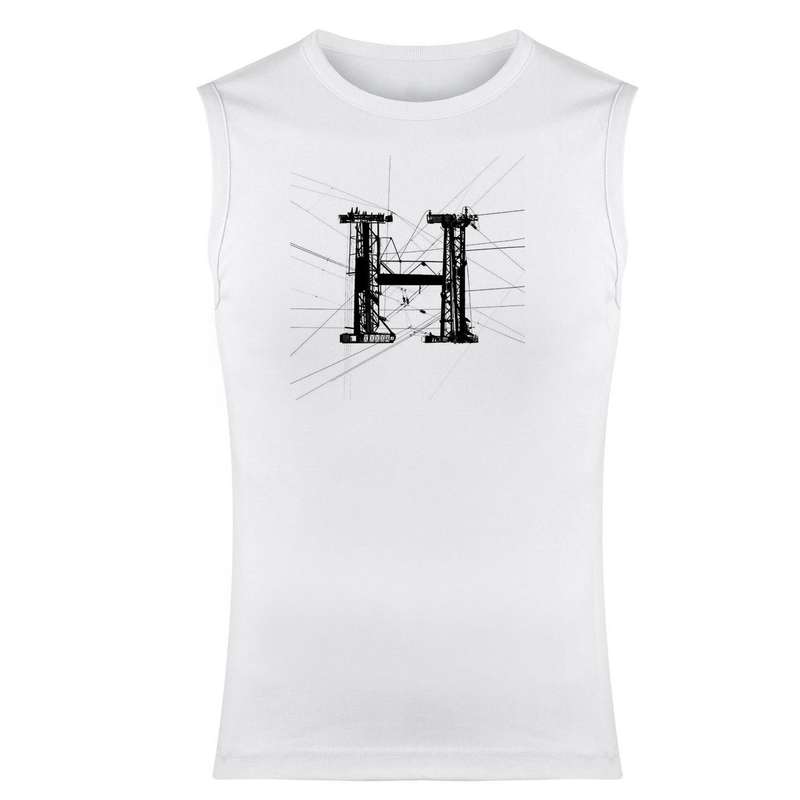 تاپ مردانه مدل حرف H کد J61 رنگ سفید