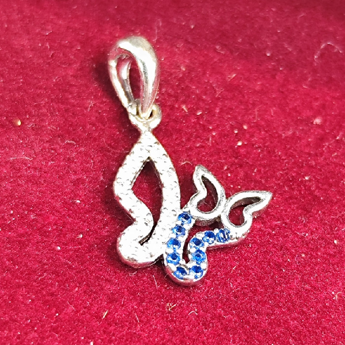 آویز گردنبند نقره زنانه مدل پروانه کد 255