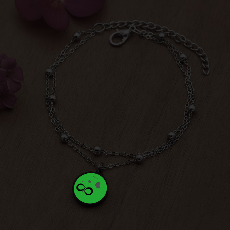 پابند زنانه ناکسیگو مدل شب تاب طرح بی نهایت کد LB7425