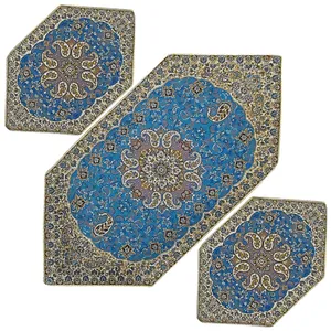 ست سه تکه رومیزی ترمه مدل قاجار کد DB3-3