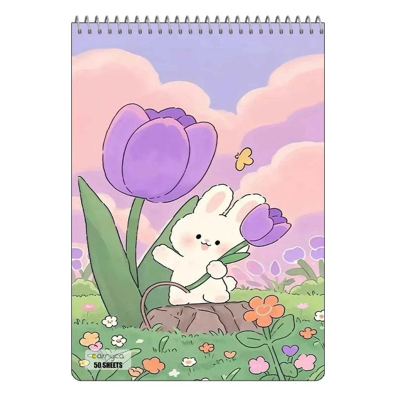 دفتر نقاشی 50 برگ سیمی کارنیکا طرح خرگوش کیوت Cute Rabbit کد 99899