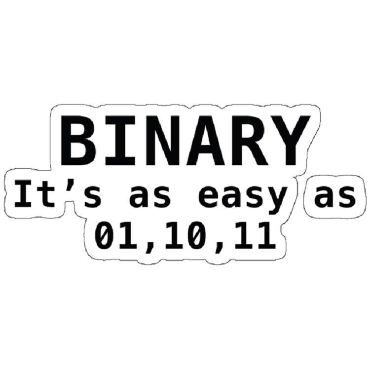 استیکر مدل Binary As Easy As 01,10,11