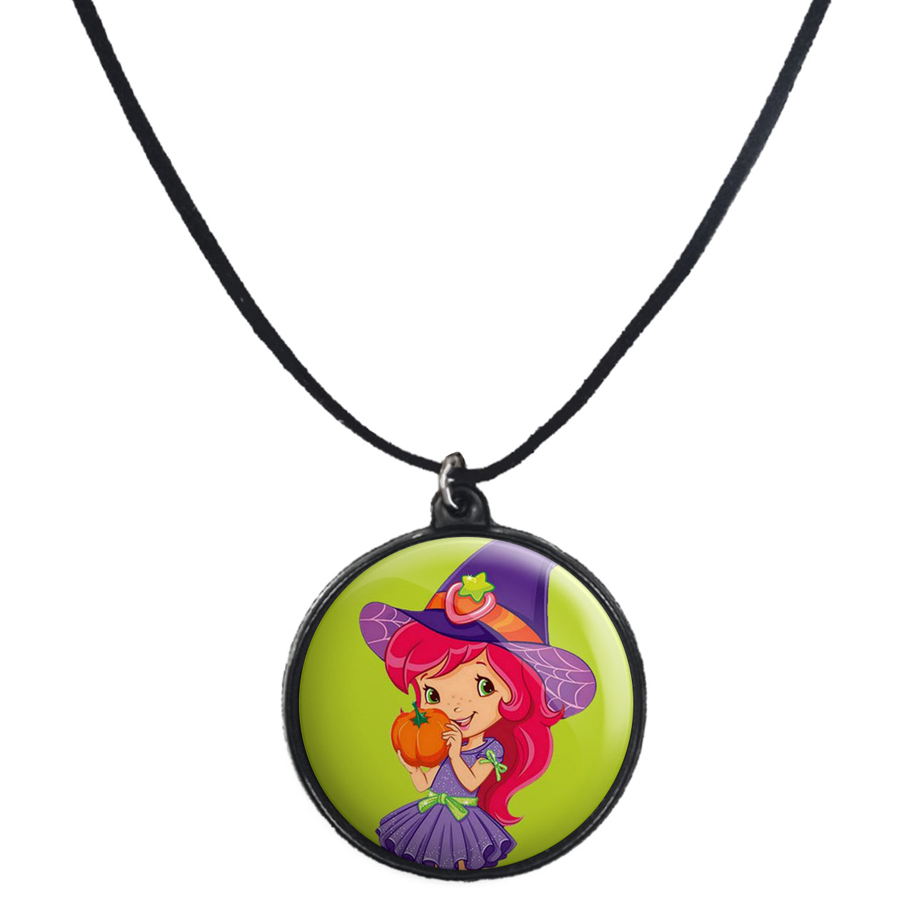 گردنبند پرمانه طرح دختر توت فرنگی کد pmb.1654 مدل دو طرفه