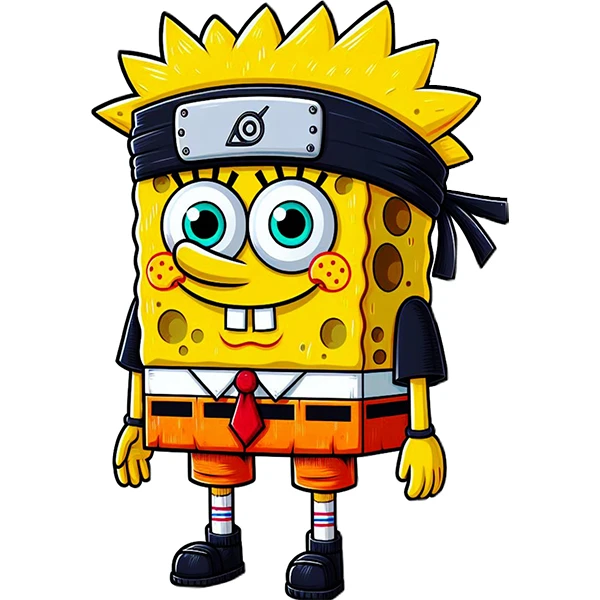 استیکر پارچه و لباس پاد آفرین طرح باب اسفنجی کد 1946