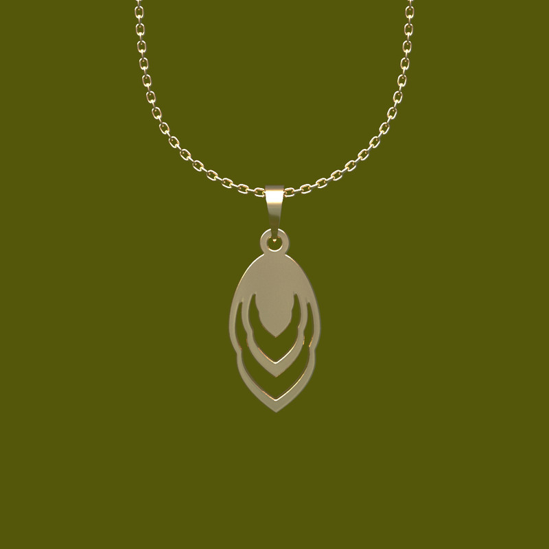 گردنبند طلا 18 عیار زنانه مدوپد مدل هندسی کد S2-1-1189