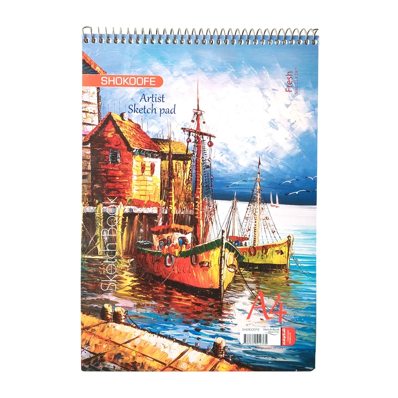 دفتر طراحی 50 برگ شکوفه مدل pro-Boat on the pond