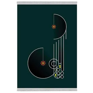 فرش پارچه‌ای دفه مدل فرشینه شانل مخمل طرح فانتزی کد 7231