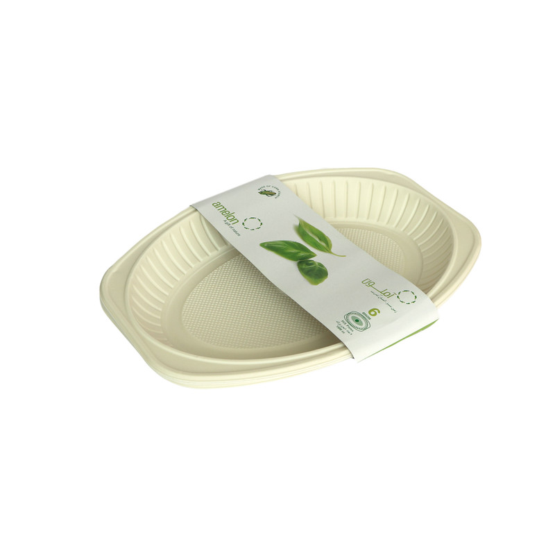 دیس یکبار مصرف آملون مدل large چهار بسته 6 عددی