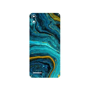 MAHOOT Turquoise marblewith golden streaks Cover Sticker for Lava Z51