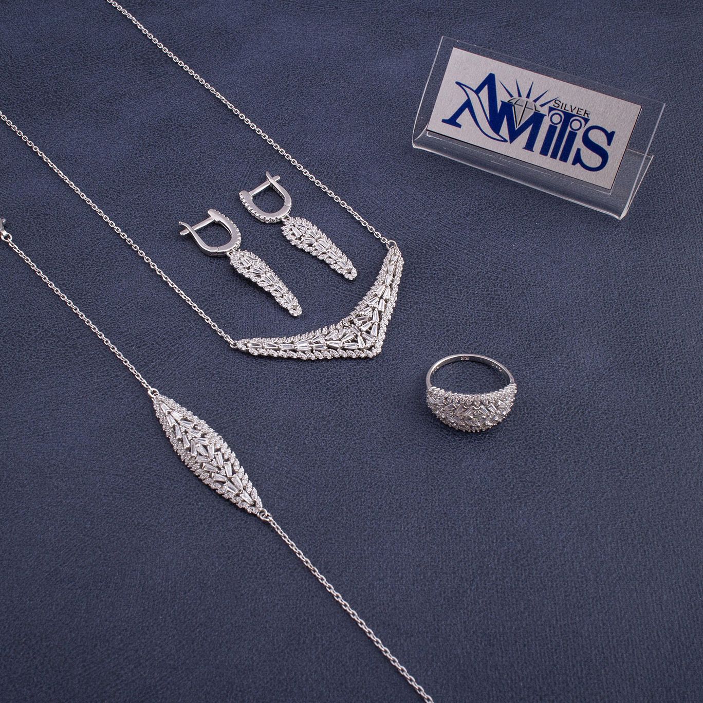 ست نقره زنانه مدل طوقی AMT_M128 - - 6