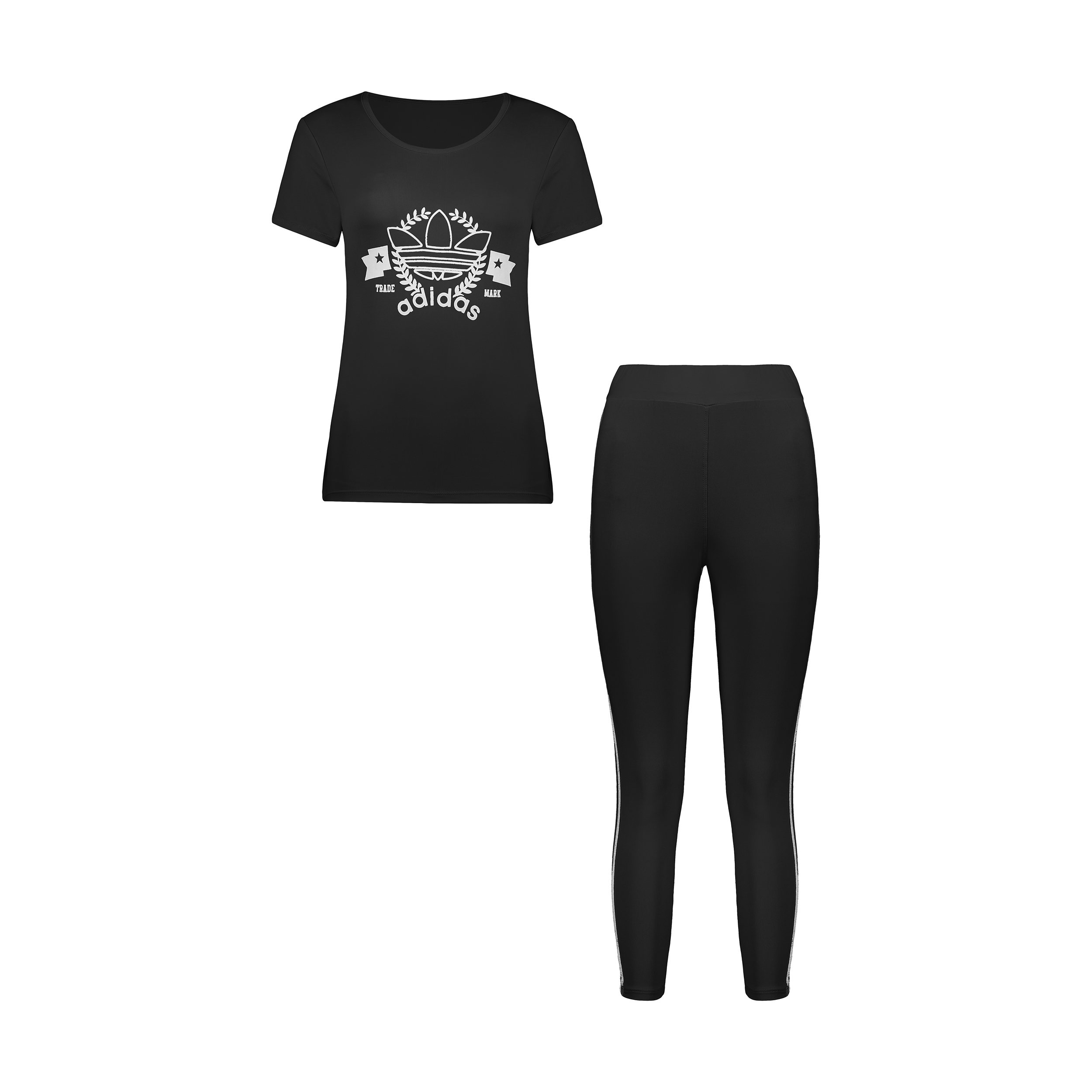 ست تی شرت و شلوار ورزشی زنانه مدل la