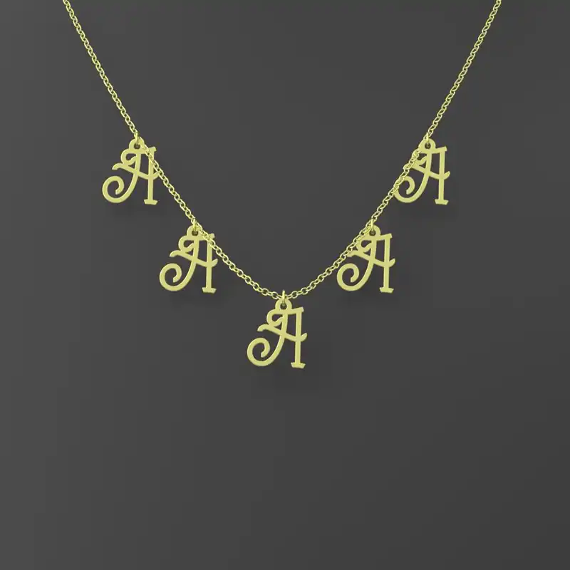 گردنبند طلا 18 عیار زنانه مدوپد مدل حرف A کد RNA17017