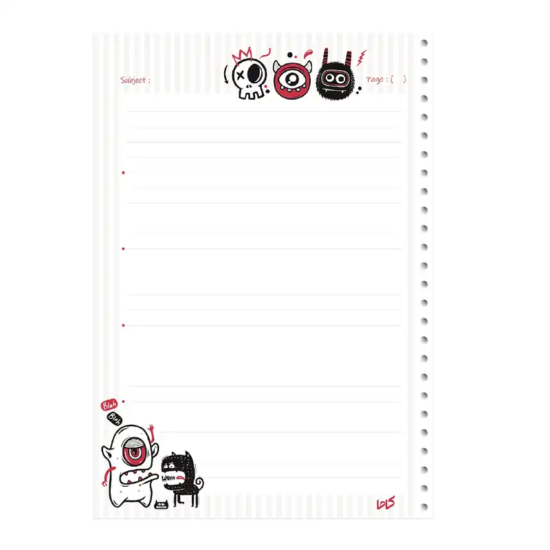 کاغذ کلاسور کاما طرح هیولا بسته 50 عددی