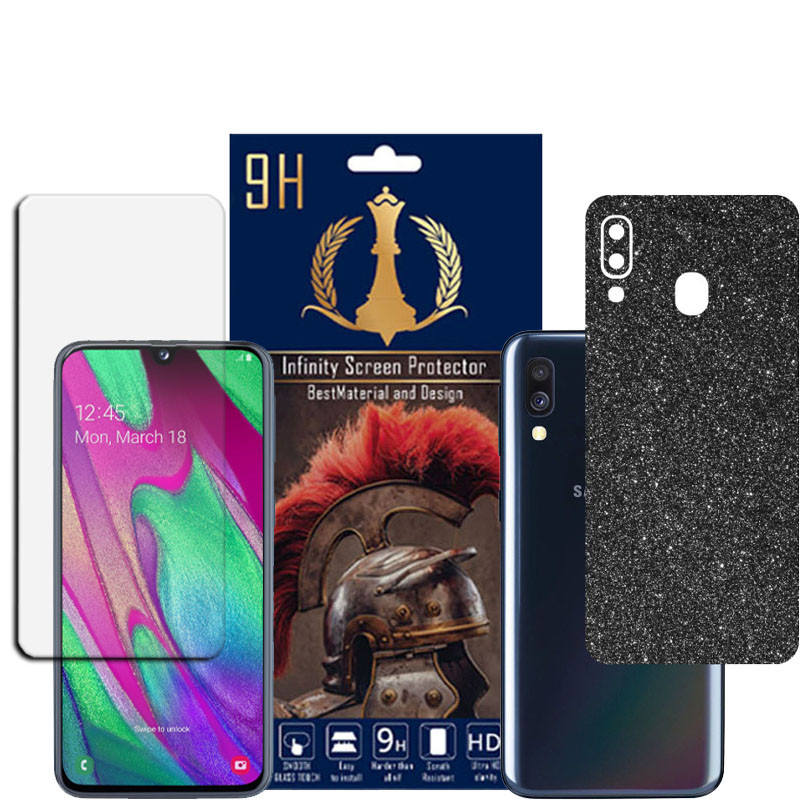 برچسب پوششی اینفینیتی مدل PRO MAX مناسب برای گوشی موبایل سامسونگ GALAXY A40 به همراه محافظ صفحه نمایش