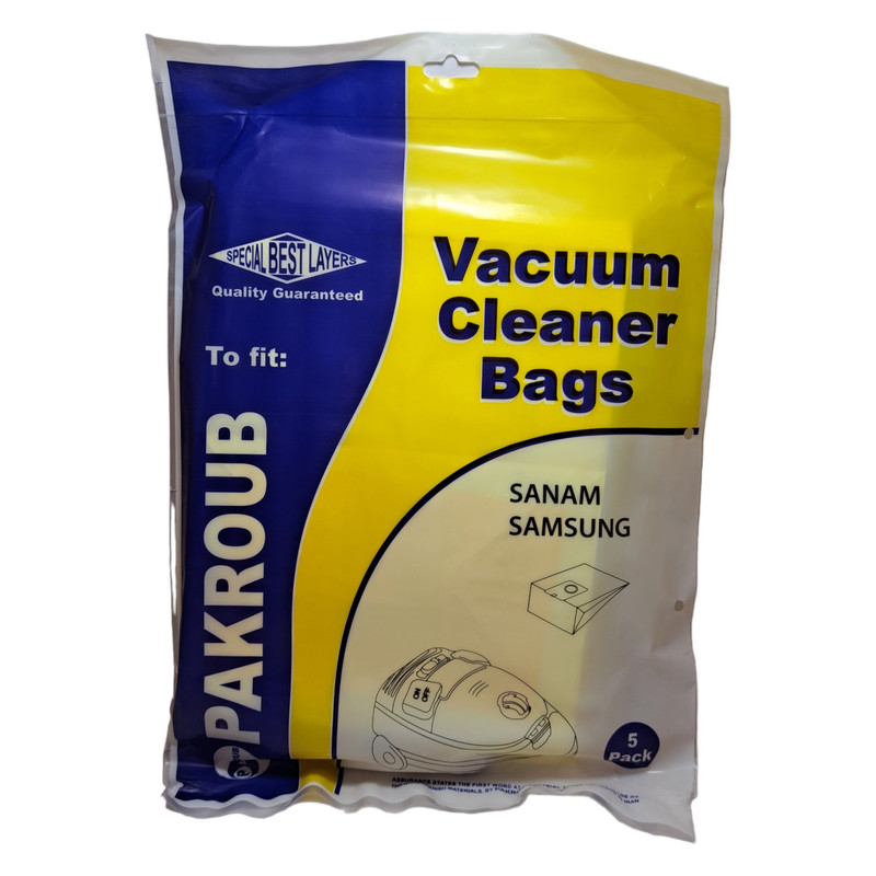 پاکت جاروبرقی مدل SS مناسب برای کلیه جاروبرقی های صنام و سامسونگ بسته 5 عددی