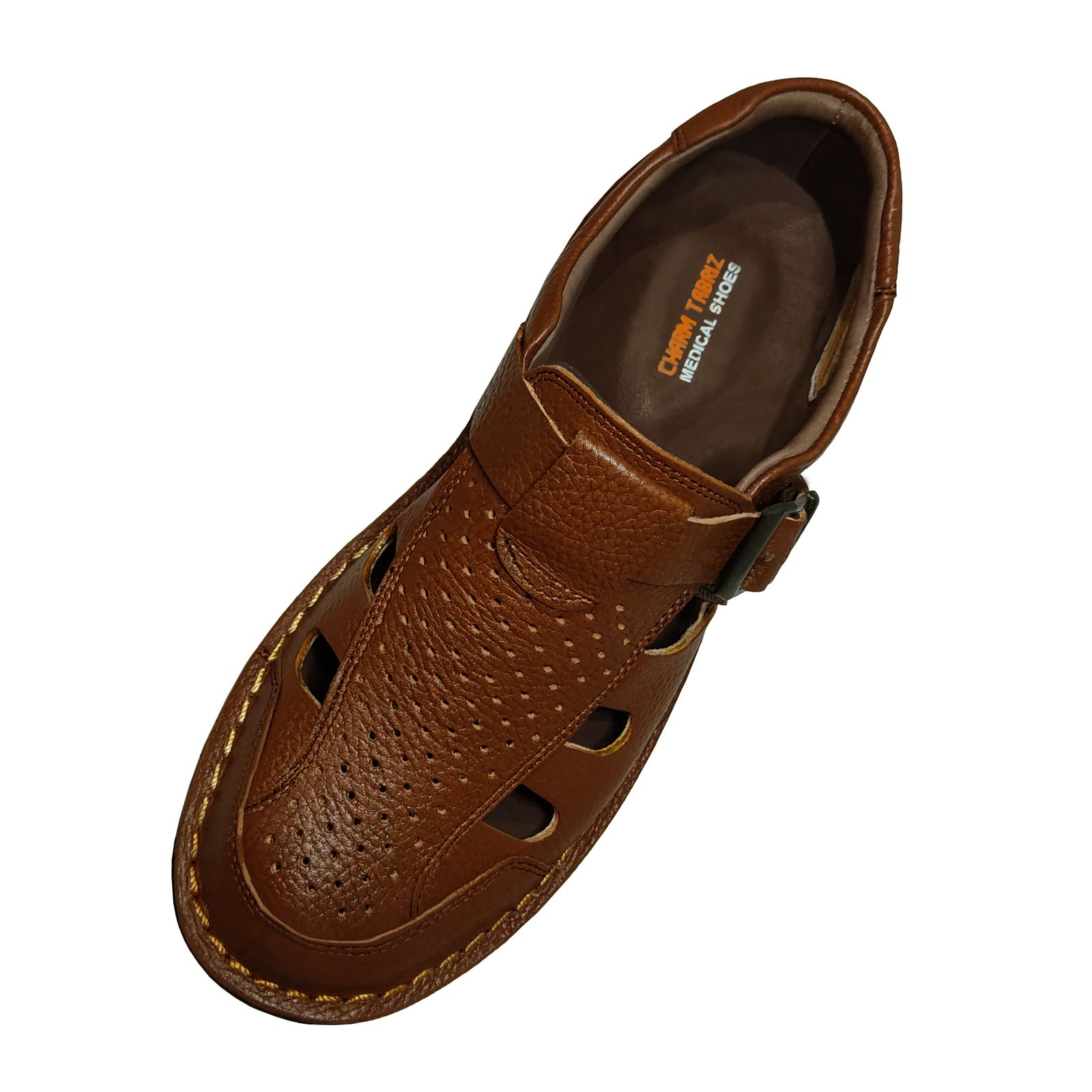 صندل مردانه چرم تبریز مدل ارتوپدیک -  - 4