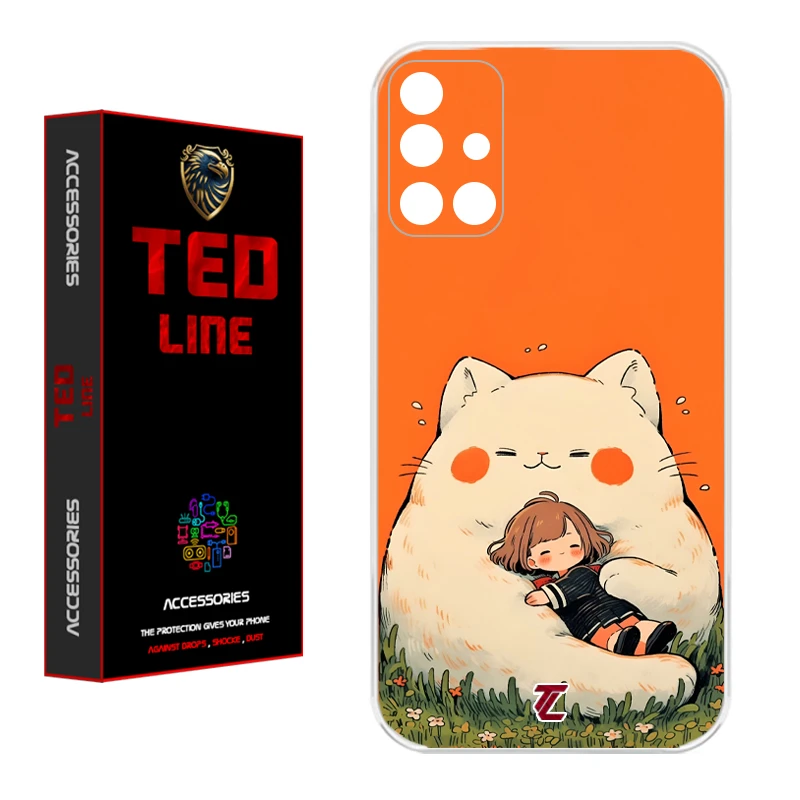 کاور تدلاین طرح گربه نارنجی کد 1138 مناسب برای گوشی موبایل سامسونگ Galaxy A71