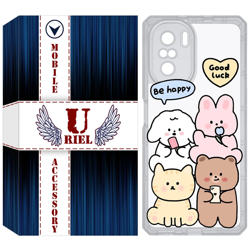 کاور یوریل مدل Clear کد 14 طرح خوشحال مناسب برای گوشی موبایل شیائومی Poco F3 / Redmi K40 / Mi 11i