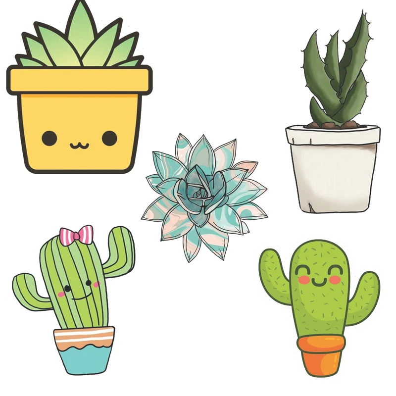 استیکر لپ تاپ طرح کاکتوس کد 28012 مجموعه 5 عددی