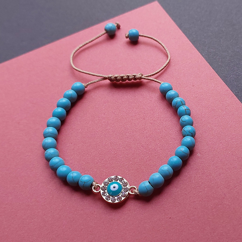 دستبند زنانه مدل فیروزه ای پلاک نگین دار کد HC106 دستبند زنانه مدل فیروزه ای پلاک نگین دار کد HC106