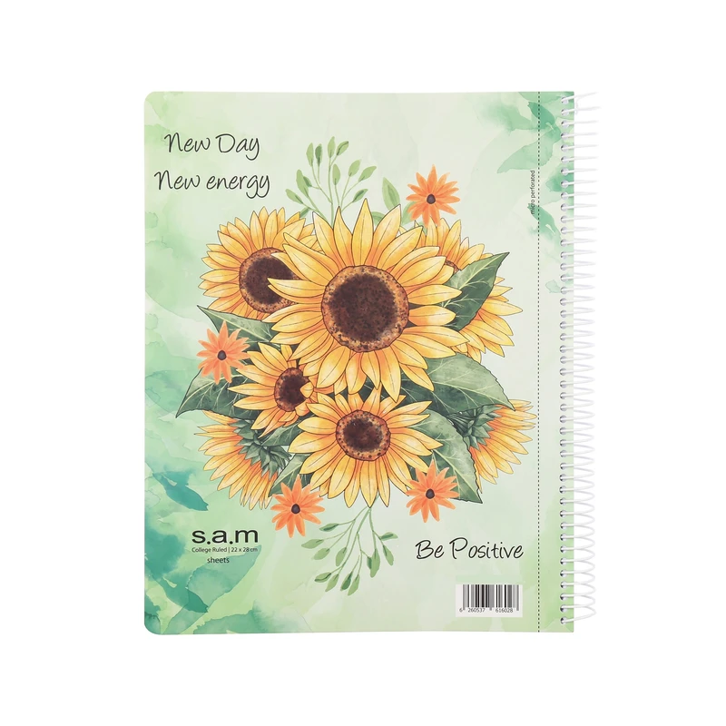 دفتر مشق 160 برگ سم طرح گل آفتاب گردان