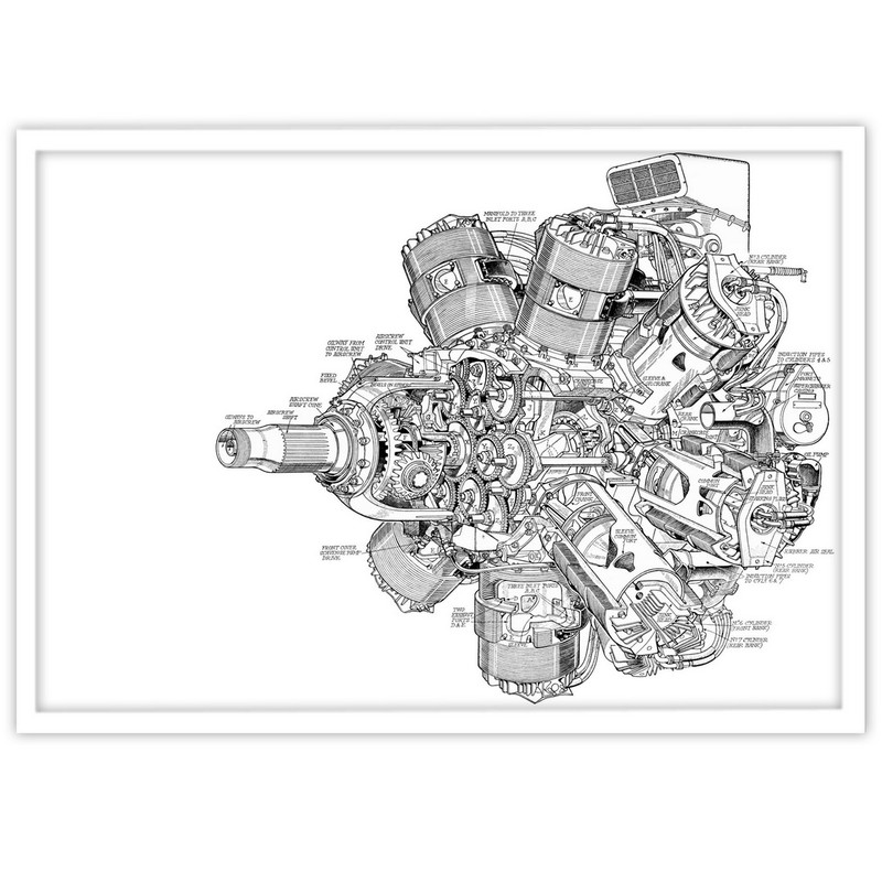 تابلو بکلیت طرح طراحی موتور هواپیما مدل W-S5783