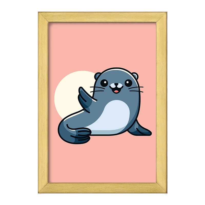 تابلو خندالو طرح حیوانات آبزی شیر دریایی کد 28161