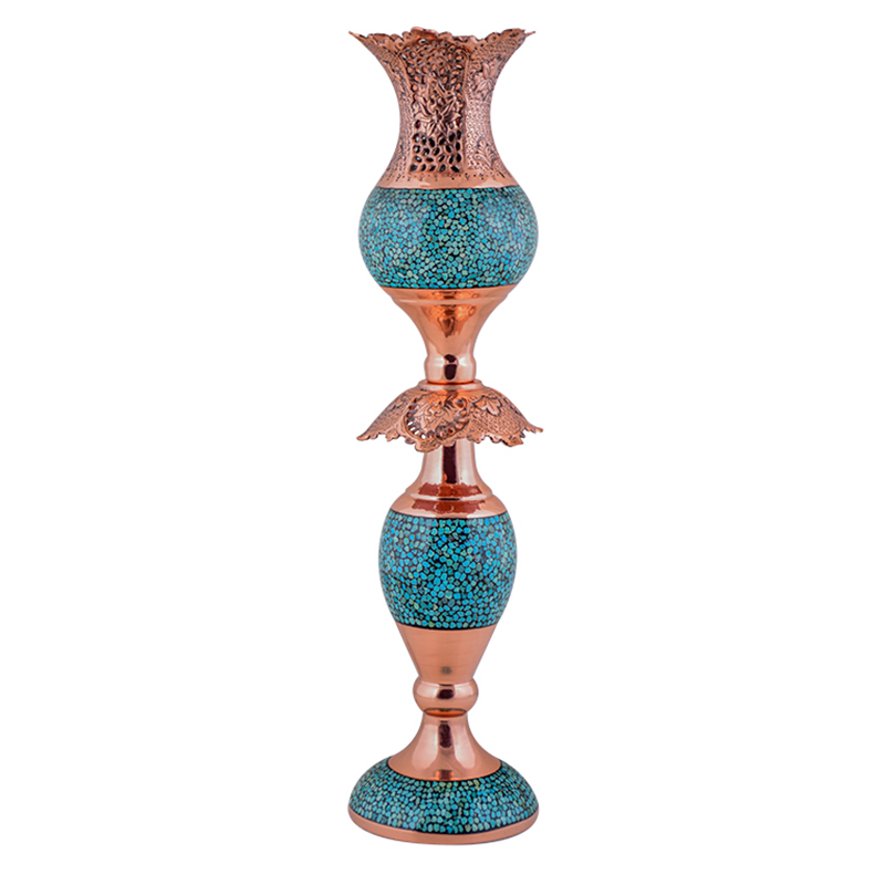 Turquoise inlaying Mirror and candlestick set, Bride Model