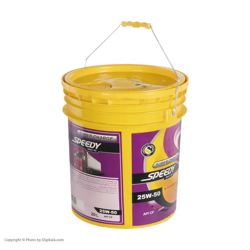 روغن موتور اسپیدی طرح توزیع عادلانه مدل Super Charge 25W-50 حجم 20 لیتر