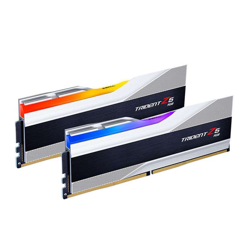 رم دسکتاپ DDR5 دوکاناله 6000 مگاهرتز CL36 جی اسکیل مدل TRIDENT Z5 RGB SILVER ظرفیت 32 گیگابایت