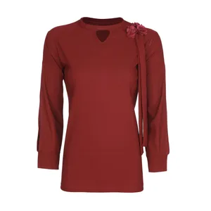 بلوز زنانه مدل 524 آستین چاک رنگ زرشکی