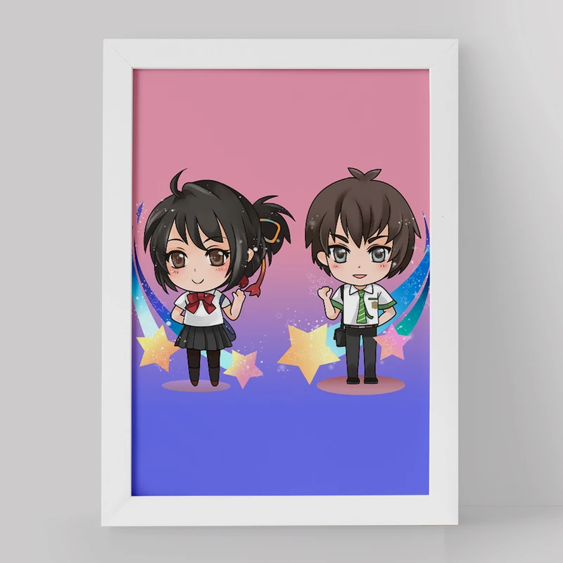 تابلو خندالو مدل تاکی تاچیبانا و میتسویا میامیزو انیمه یورنیم نام تو کد 16293